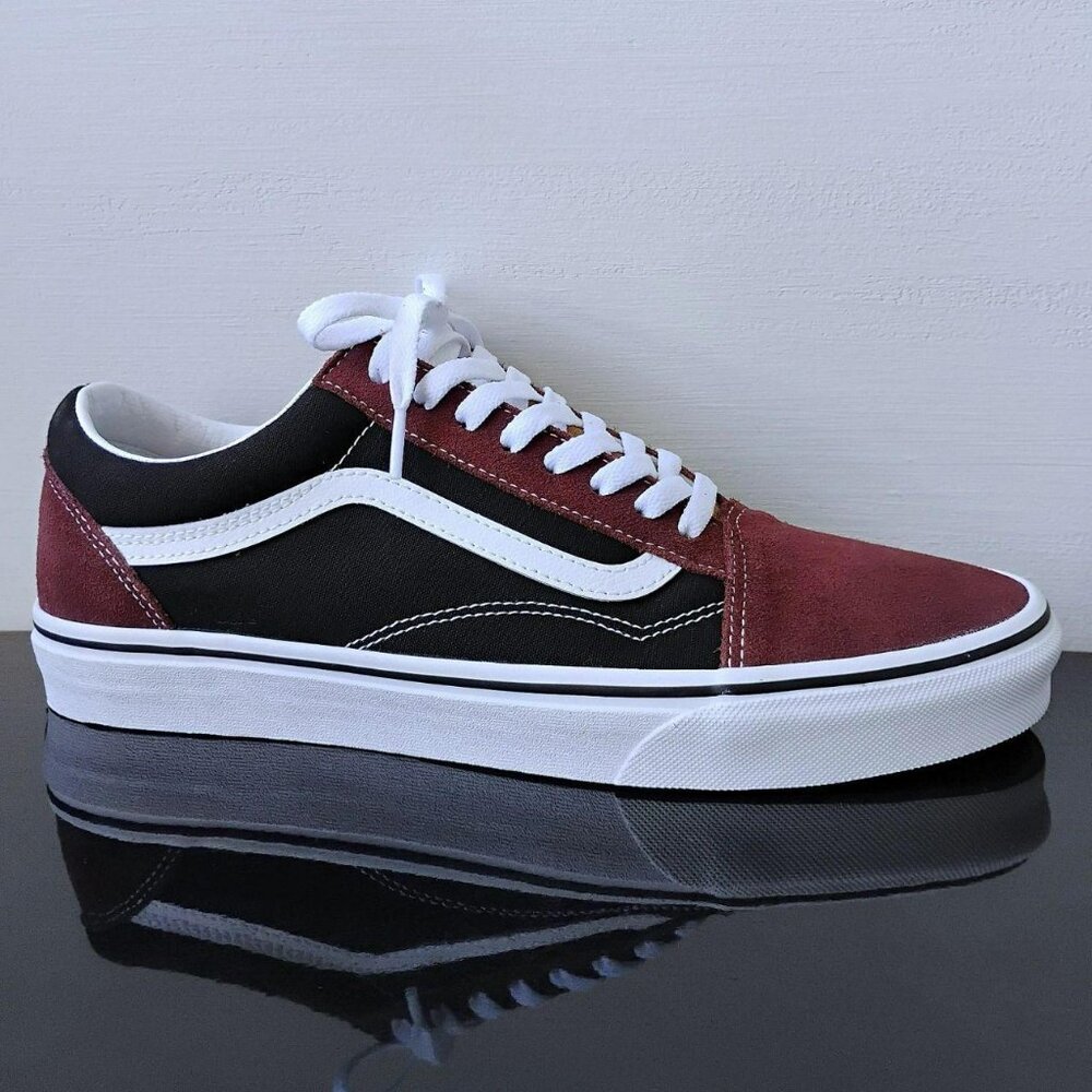 Vans Women's Old Skool Color Block Sneaker in Nice Color Combo Black / Brown